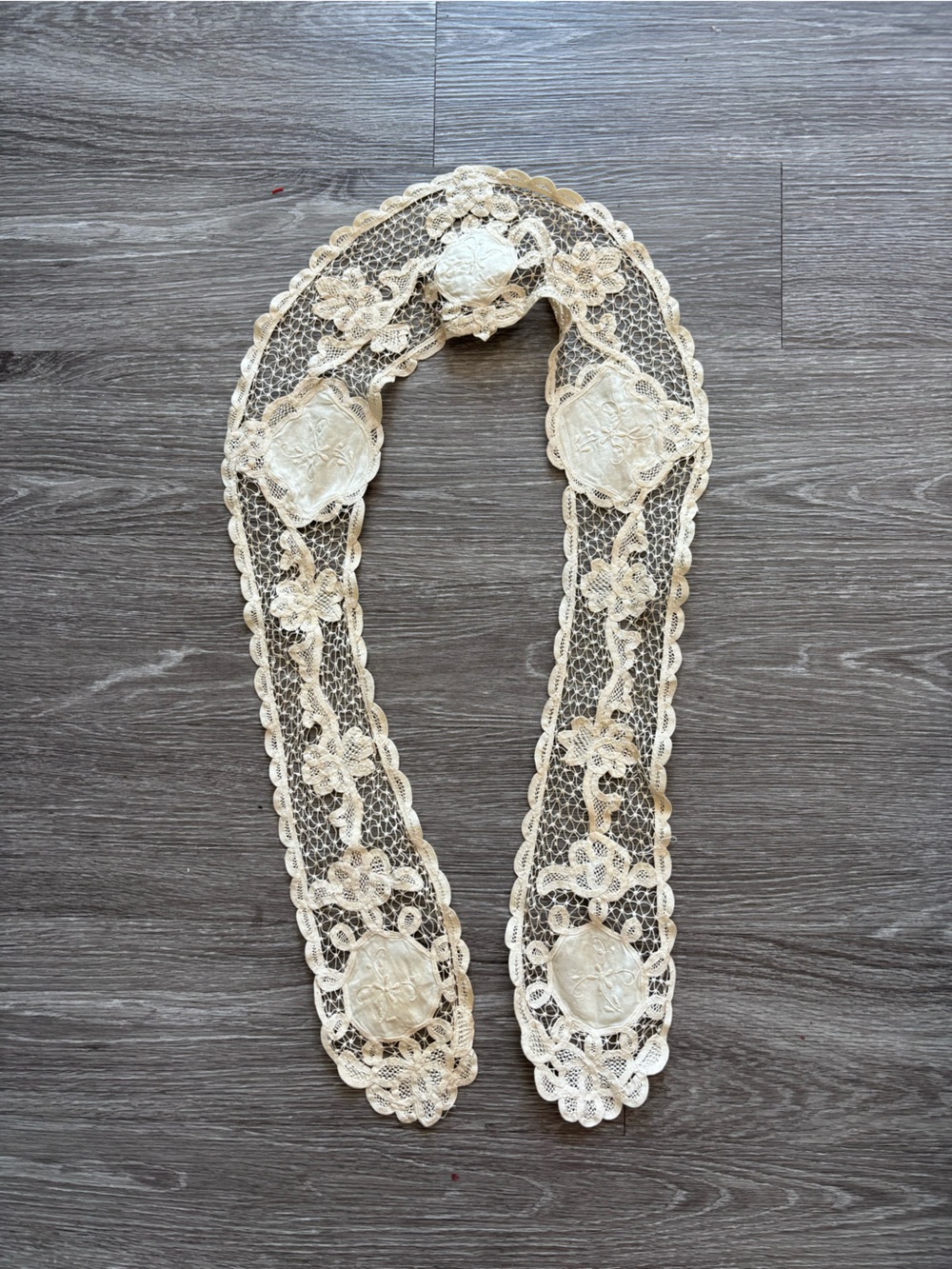 Handcrafted Cream Lace Decorative Scarf Collar